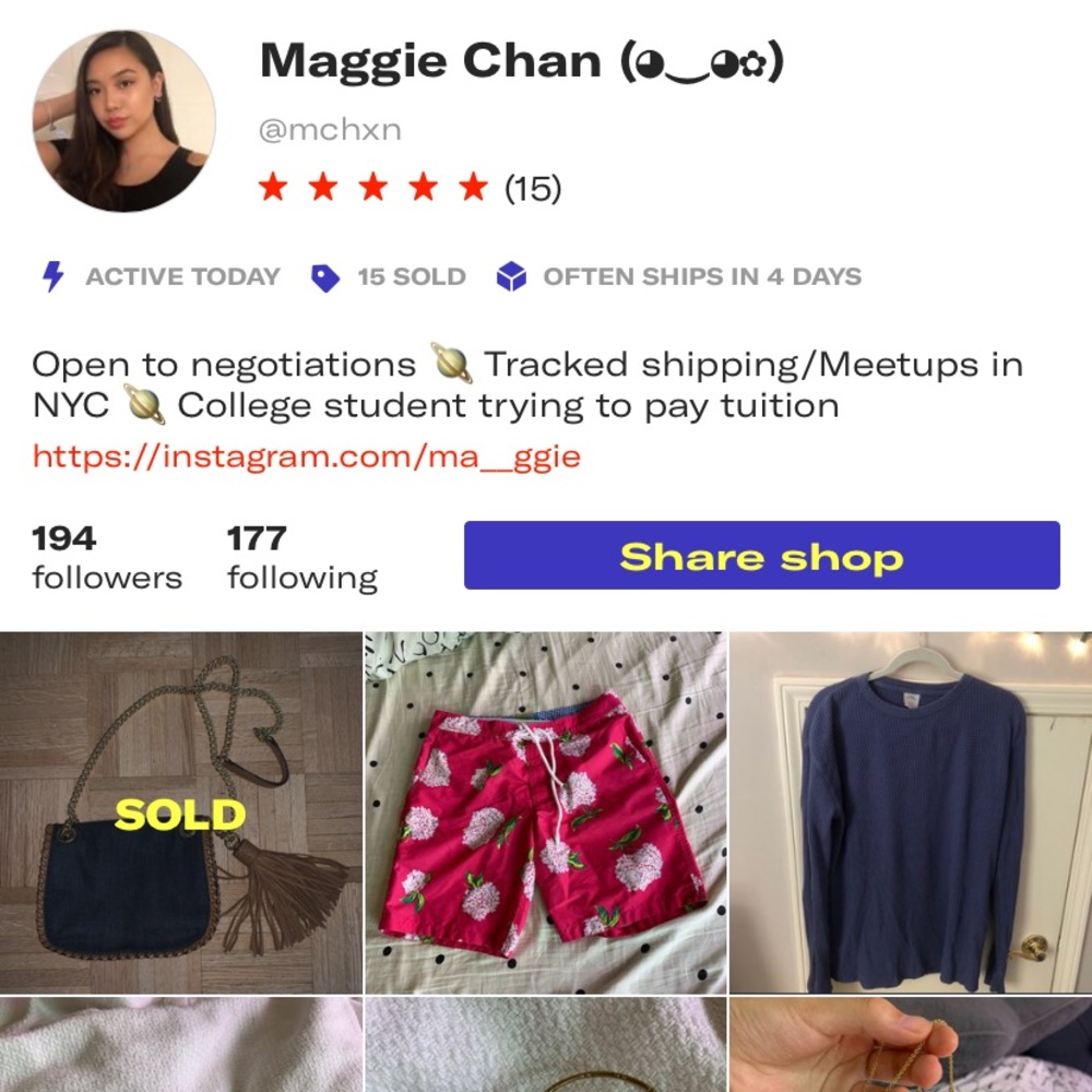 Selling on DEPOP
